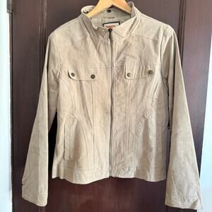 Y2K Vintage DOLLHOUSE | Tan Suede Leather Moto Style Jacket | Extra Large